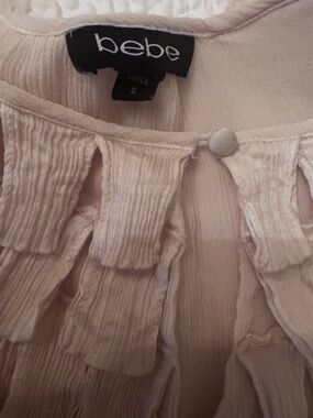 bebe Blush Ruffle Front Top